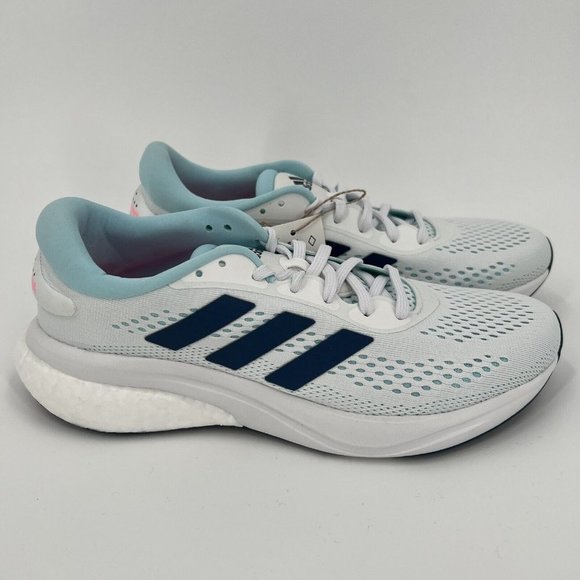Adidas Women's Supernova 2 Running Shoes 10 White/Blue FW9100 Athletic Sneaker - Picture 5 of 10
